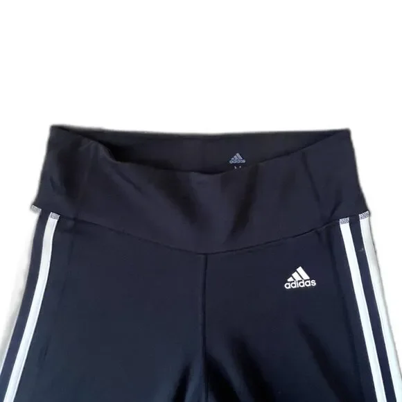 Adidas High Rise 3 Stripe Stretch Women's Leggings (M) - Picture 3 of 6